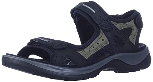 ECCO Women's Yucatan Sport Sandal, Black/Mole/Black Oil Nubuck, 8-8.5