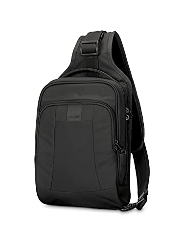 Pacsafe Metrosafe LS150 7 Liter Anti Theft Sling Backpack - Fits 7 inch Tablet with RFID Blocking Pocket and Lockable Zippers for Women & Men (Black), one size
