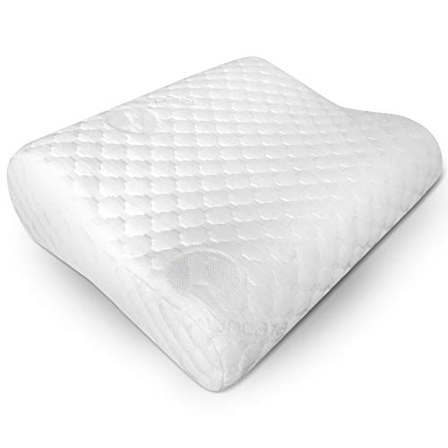 Red Suricata Travel Contour Pillow – Compact Therapeutic Memory Foam Travel Pillow - Removable & Washable Bamboo Cover – 3 Firmness Levels - Travel Size - Connect 2 for Full Size Pillow (Firm)