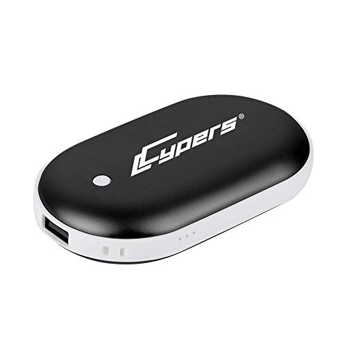 Cypers Double-Side Rechargeable Hand Warmer 5200mAh Portable Power Bank for iPhone, Samsung Galaxy and Android Phone(Black)