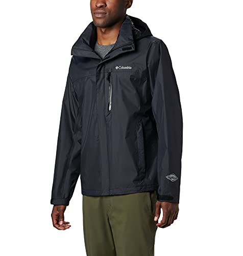 Columbia Men's Pouration Waterproof Jacket, Black, Large