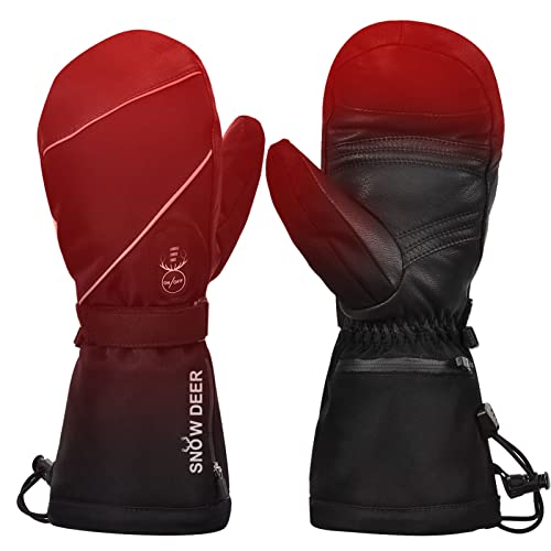 Heated Gloves,Mens Womens Heated Ski Gloves Mittens,7.4V 2200MAH Electric Rechargeable Battery Gloves for Winter Skiing Skating Snow Camping Hiking Heated Arthritis Hand Warmer Gloves(XL)