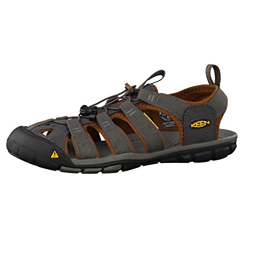 KEEN Men's Clearwater CNX Lightweight Water Sandals, Raven/Tortoise Shell, 9.5