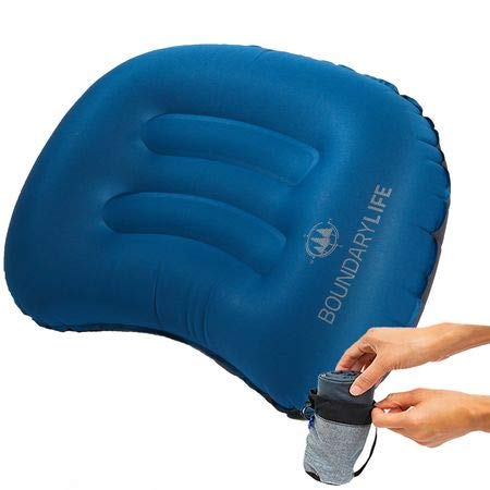 Boundary Life Camping Pillow for Sleeping | Backpacking Pillows for Hiking | Comfort in a Hammock or for Travel | Large Inflatable Pillow for Adjustable Lumbar Support in Airplane or Car