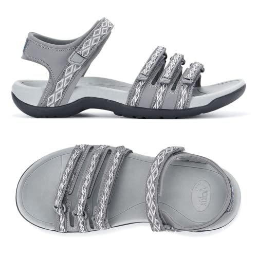 Viakix Hiking Sandals Women – Comfortable Stylish Athletic Sport Sandal for Walking Active Outdoors Water Wide Widths Adjustable Cute Comfort Waterproof