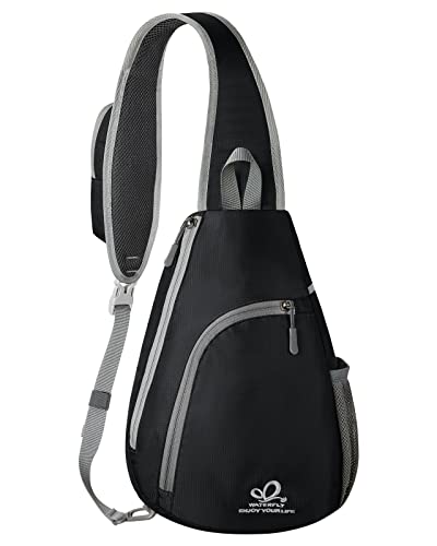 WATERFLY Crossbody Sling Bag Small Water Resistant Backpack Lightweight Shoulder Chest Daypack for Men Women Hiking Travel
