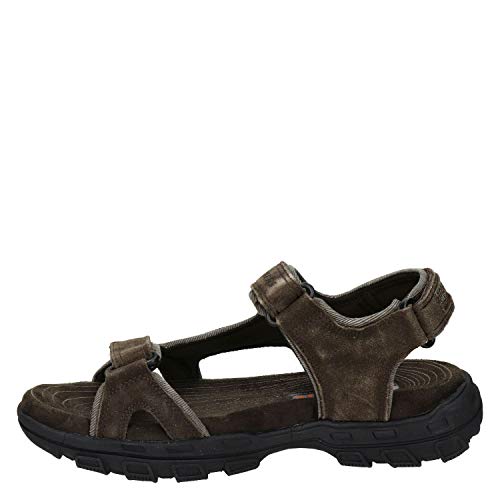 Skechers USA Men's Gander Alec Flat Sandal, Brown/Black, 8 M US