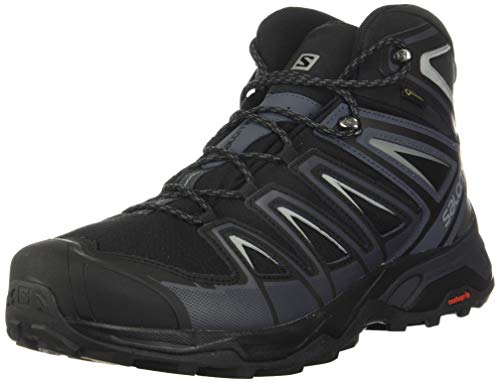 Salomon X Ultra 3 MID Gore-TEX Hiking Boots for Men, Black/India Ink/Monument, 10.5