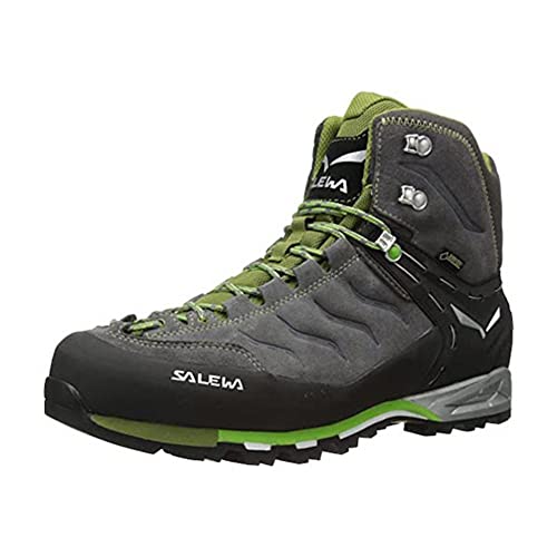 Salewa Mens MS Mountain Trainer Mid Gore-TEX High Rise Hiking Shoes, Grey (Pewter/Emerald), 7 US