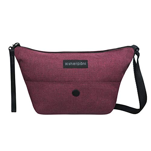 Sherpani Simplicity, Recycled Nylon Crossbody Purse, Small Travel Crossbody Bag, Fashion Purse and Shoulder Bag for Women (Dusty Wine)
