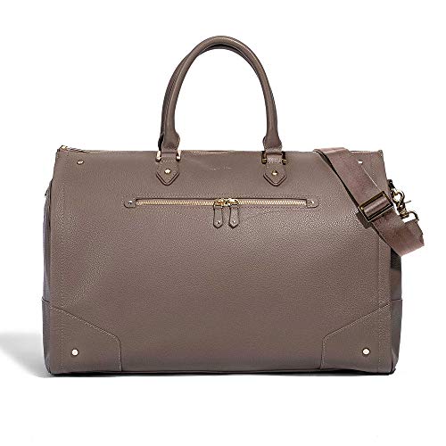 Hook & Albert Taupe Leather Women's Garment Weekender Carry On