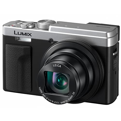 Panasonic LUMIX ZS80 20.3MP Digital Camera, 30x 24-720mm Travel Zoom Lens, 4K Video, Optical Image Stabilizer and 3.0-inch Display – Point & Shoot Camera with Lecia Lens- DC-ZS80S (Silver), Black