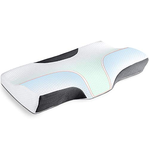 Cervical Pillow Contour Neck Pillow Memory Foam Pillow Orthopedic Sleeping Pillows Ergonomic Cervical Pillow for Neck Pain, Side Sleepers, Back and Stomach Sleepers
