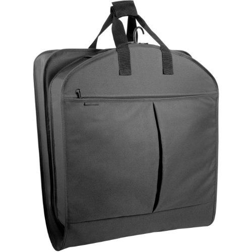 WallyBags Heavy Duty Travel Garment Bag with Pockets, Black, 40-inch