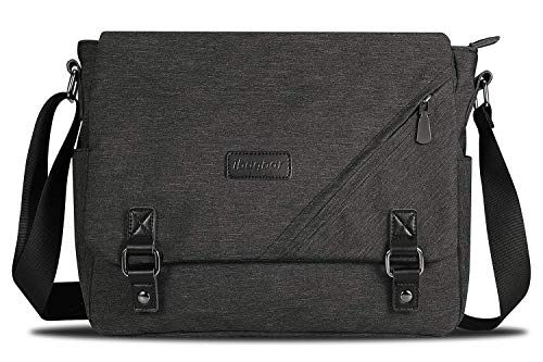ibagbar Water Resistant Messenger Bag Satchel Shoulder Crossbody Sling Working Bag Bookbag Briefcase Fits 14 Inch Laptop for Men and Women