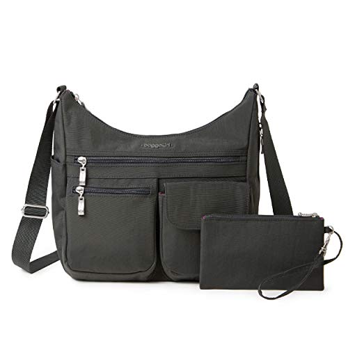 Baggallini Everywhere Bagg - Hobo Crossbody Bag for Women with RFID Wristlet – Water-resistant Travel Bag