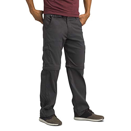 prAna Men's Standard Stretch Zion Convertible, Charcoal-Grey, 36W x 32L