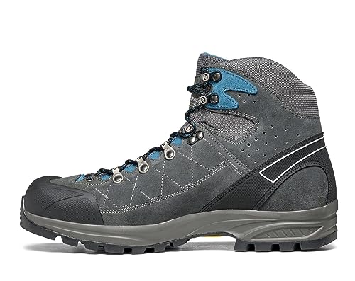 SCARPA Men's Kailash Trek GTX Waterproof Gore-Tex Lightweight Boots for Backpacking and Hiking - Shark Grey/Lake Blue - 9-9.5
