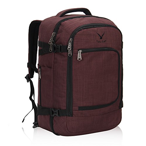 Hynes Eagle Travel Backpack 40L Flight Approved Carry on Backpack Men Large Cabin Weekender Laptop Backpack Women 15.6 inches Brown 2017