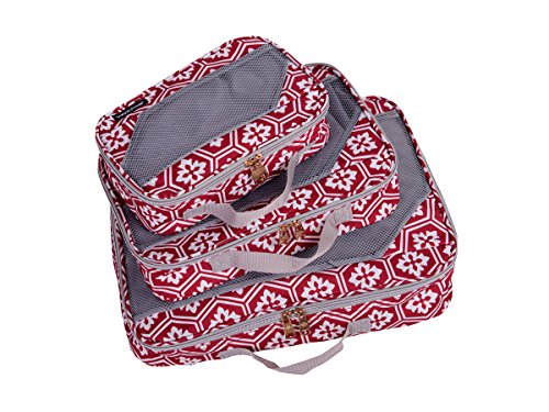 Jenni Chan Adra Packing Cube-3-piece Set, Red, One Size