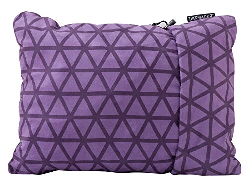 Therm-a-Rest Compressible Travel Pillow for Camping, Backpacking, Airplanes and Road Trips, Amethyst, Medium - 14 x 18 Inches