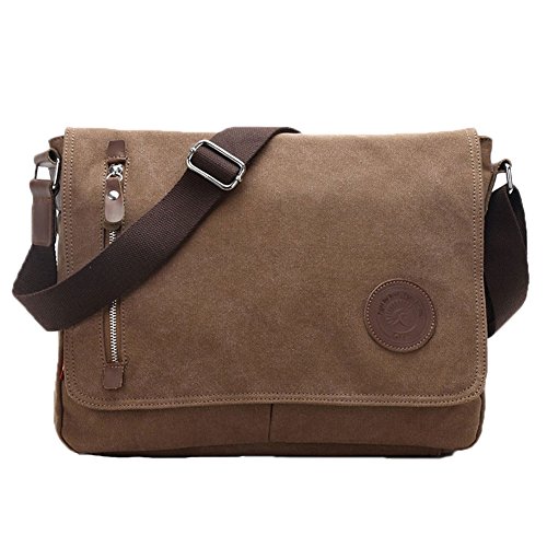Small Messenger Bag for Men Women Casual Work Bag Canvas Satchel Bag Bookbag for Traveling Camping