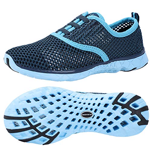ALEADER Women's Quick Drying Aqua Water Shoes Blue 9 D(M) US