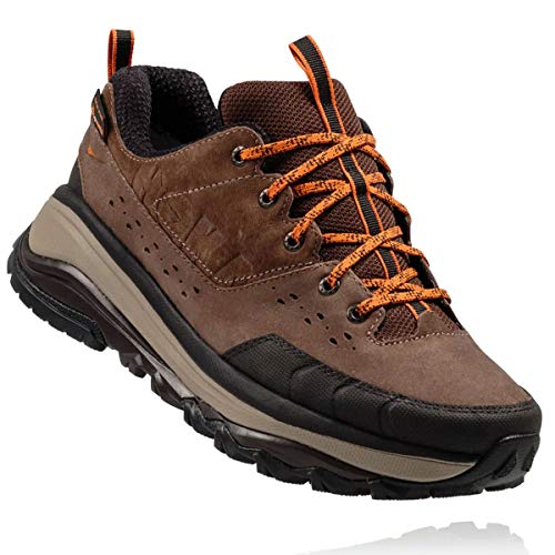 HOKA ONE ONE Mens Tor Summit Low Waterproof Brown/Burnt Orange Hiking Shoe - 9