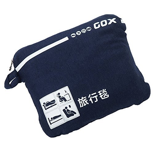 Cozy-Soft Travel Blanket Compact Lightweight Portable with Bag (Navy Blue)