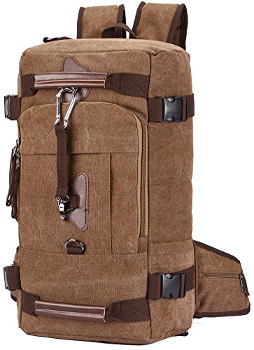 Travel Backpack, Aidonger Vintage Canvas Hiking Daypack Shoulder Bag 15'' Laptop Backpack （Coffee-58)