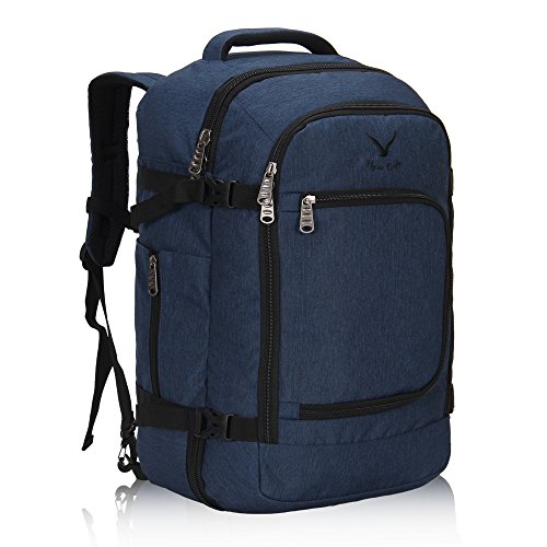 Hynes Eagle Travel Backpack 40L Flight Approved Carry on Backpack Men Large Cabin Weekender Laptop Backpack Women 15.6 inches Blue 2017