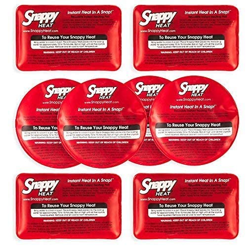 8 Snappy Heat Reusable Gel Heat Packs-Instantly Hot Pocket-Size Heaters Provide Soothing Therapy for Cramps, Athritis, and Pain in Joints, Back, and Neck Muscles