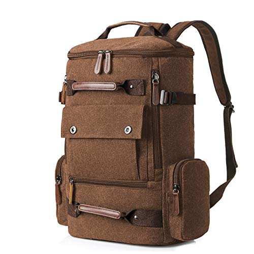 Travel Bags for Men, Yousu Travel Duffel Canvas Backpack Bag Casual Vintage Daypack Rucksack Coffee