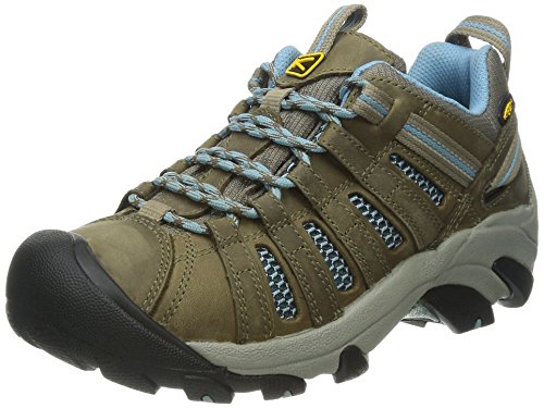 KEEN Women's Voyageur Low Height Breathable Hiking Shoes, Brindle/Alaskan Blue, 9
