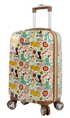 Lily Bloom Hardside 20' Carry On Design Pattern Spinner Luggage For Woman (20in, Furry Friends)